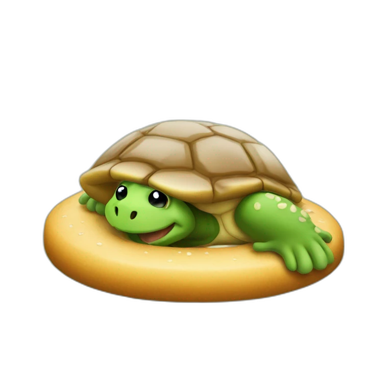 Tortue qui mange un donnut emoji