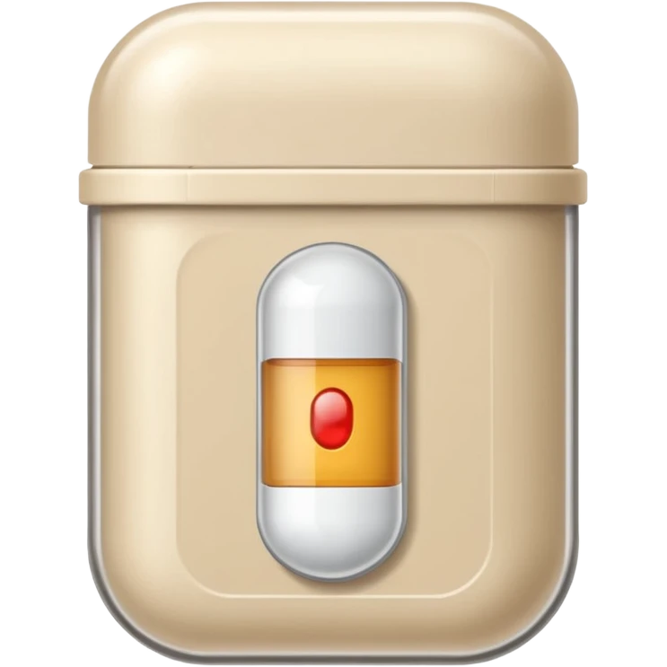medicine capsule in case in nutral colors emoji