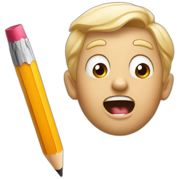 screaming writer with pencil emoji
