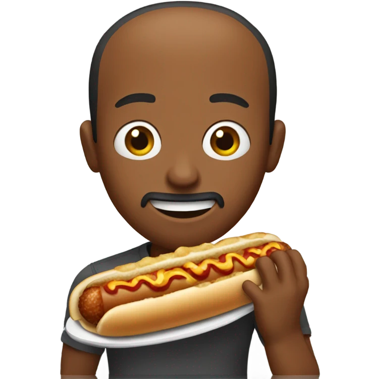 Man eating a chili dog emoji
