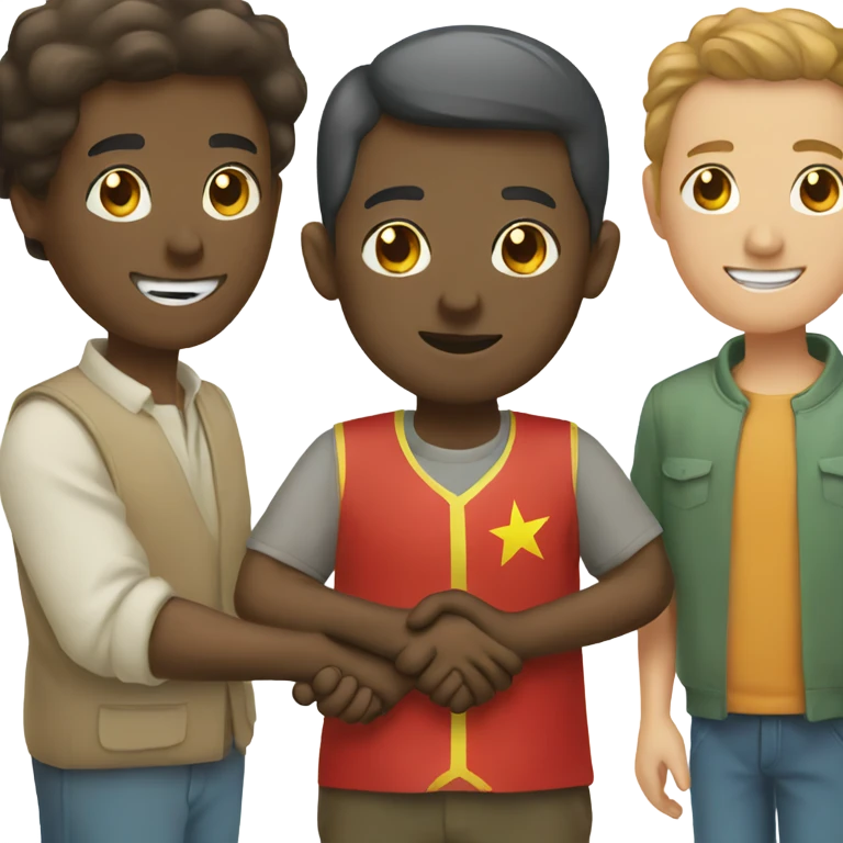 african and chinese man shaking hands emoji