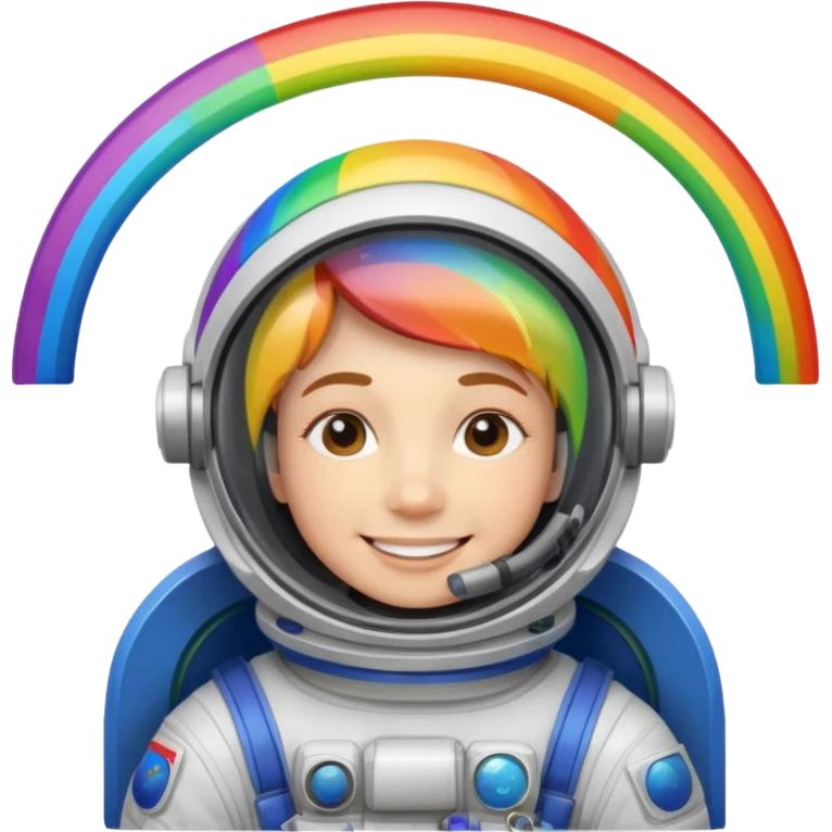 Astronaut with rainbow trail emoji