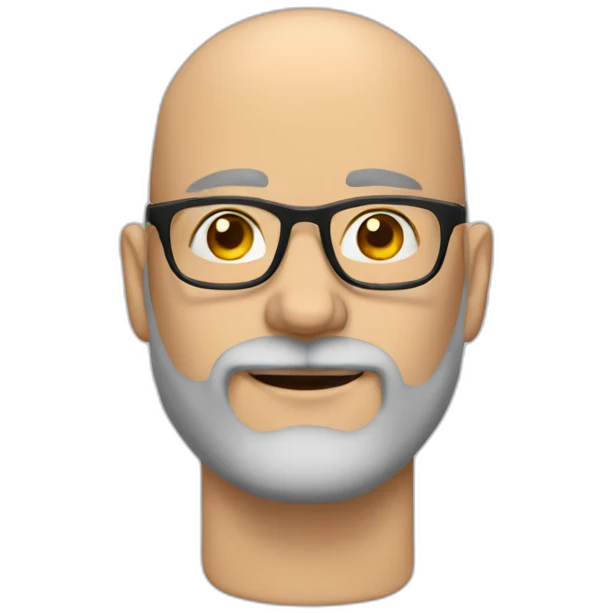 bald spanish white man with a beard around 50yo with glasses on the forehead emoji