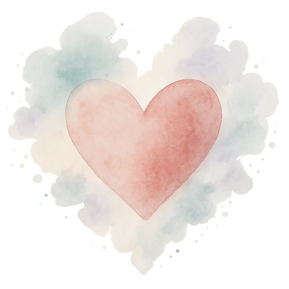 heart with a watercolor splash effect, digital illustration style, no background emoji