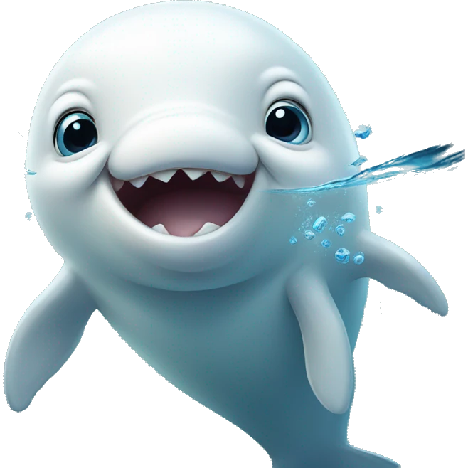 Beluga whale surprised emoji