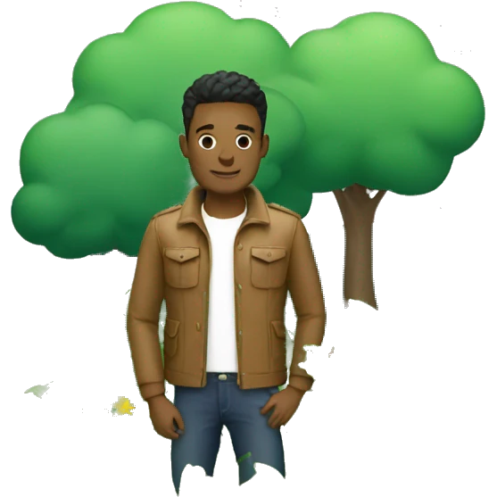 stylish guy in nature emoji