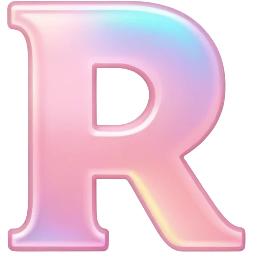 Iridescent pastel pink Font setting icon with letter emoji
