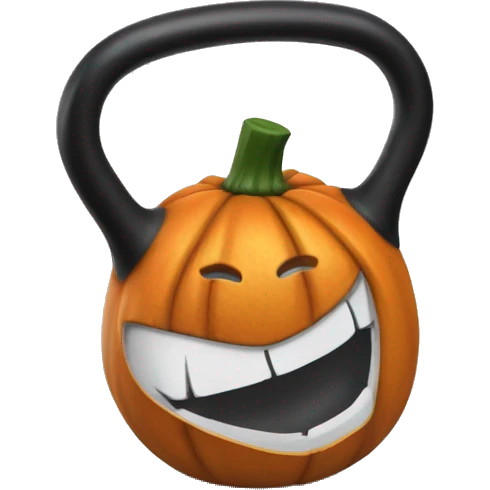 kettlebell looking like a pumpkin photorealistic emoji