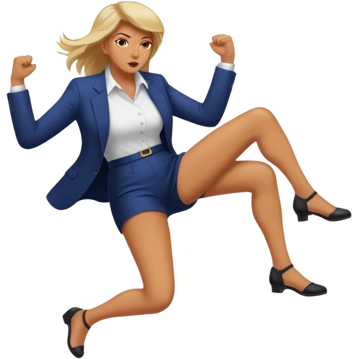 woman kicking donald trump between his legs emoji