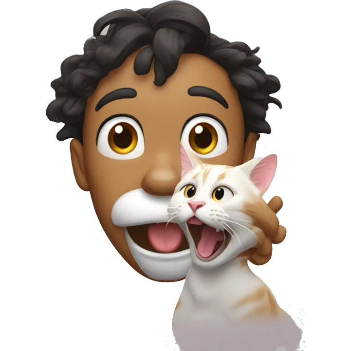 Goofy ahh kitty with silly tangue emoji