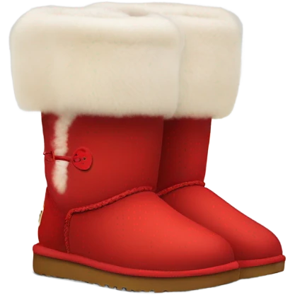 Pair of Womens Red Ugg Fur Boots  emoji