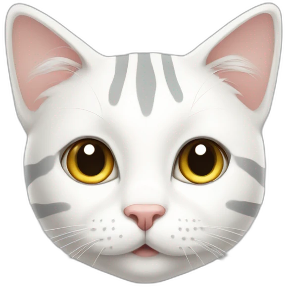 Sweet white cat with grey stripes  emoji