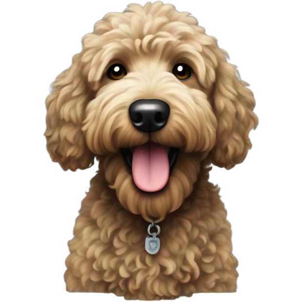 Black Goldendoodle dog emoji