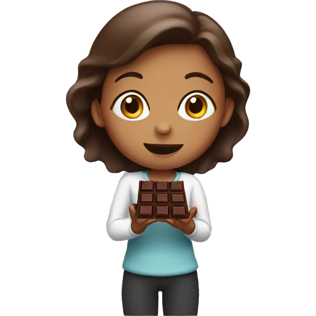 Girl eating chocolate  emoji
