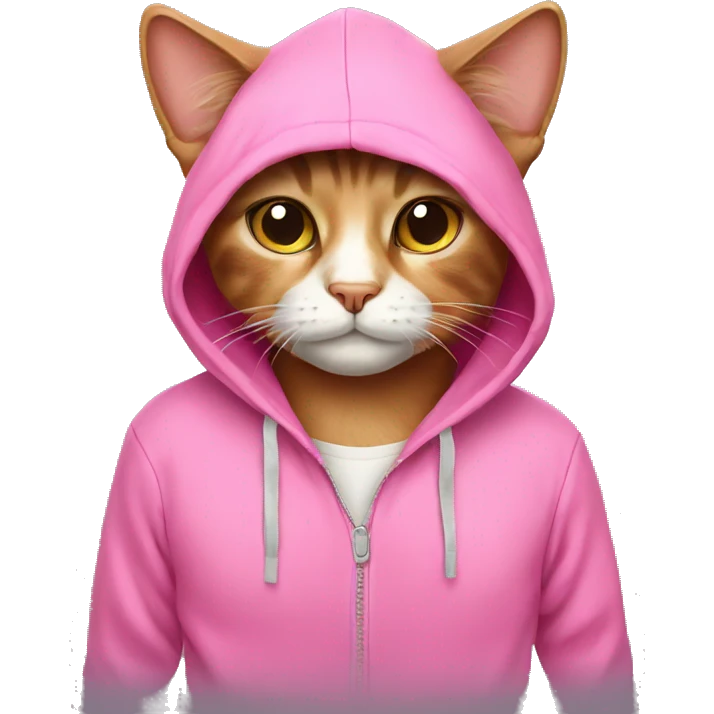 cat with pink hoodie emoji