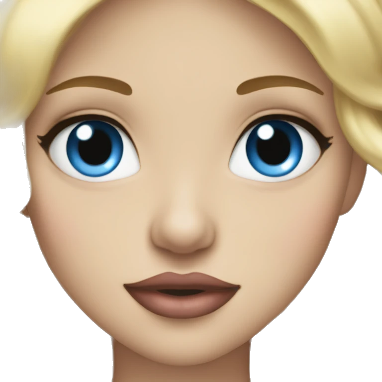 Blonde blue eyes princess big lips emoji