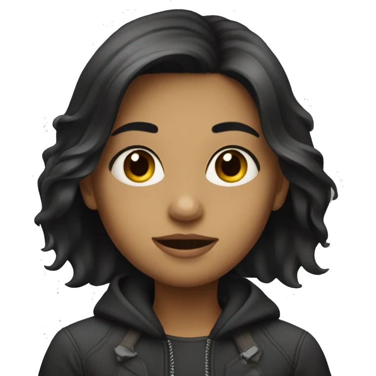 Car with girl with dark hair emoji