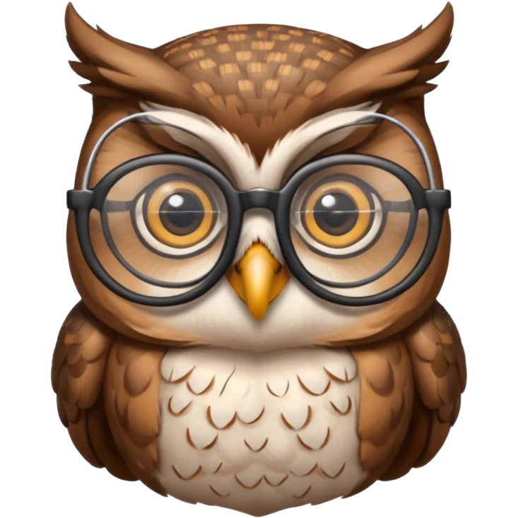 magic owl with glasses and emoji