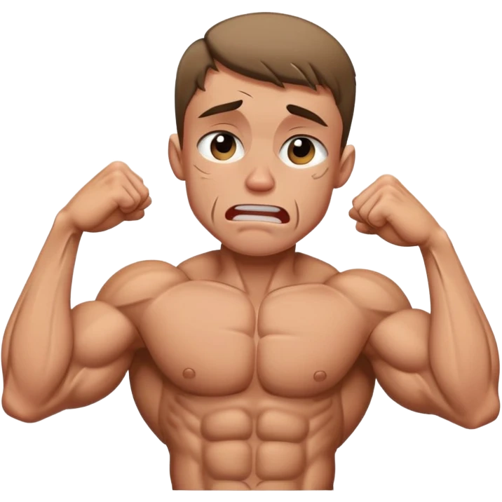 skinny bodybuilder crying emoji