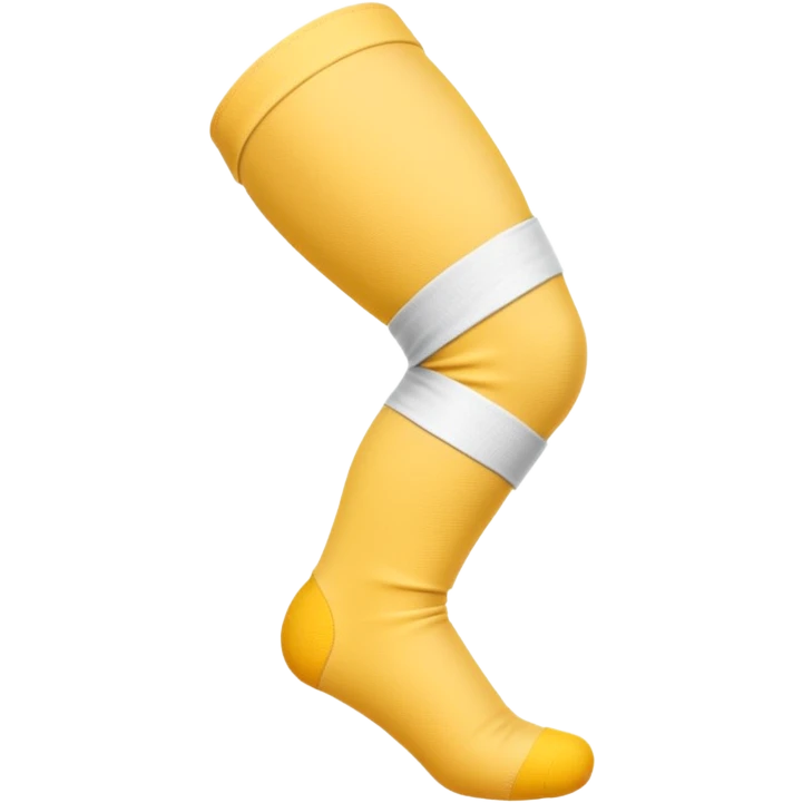 сделай на белом фото эмодзи желтой ноги забинтованное колено emoji