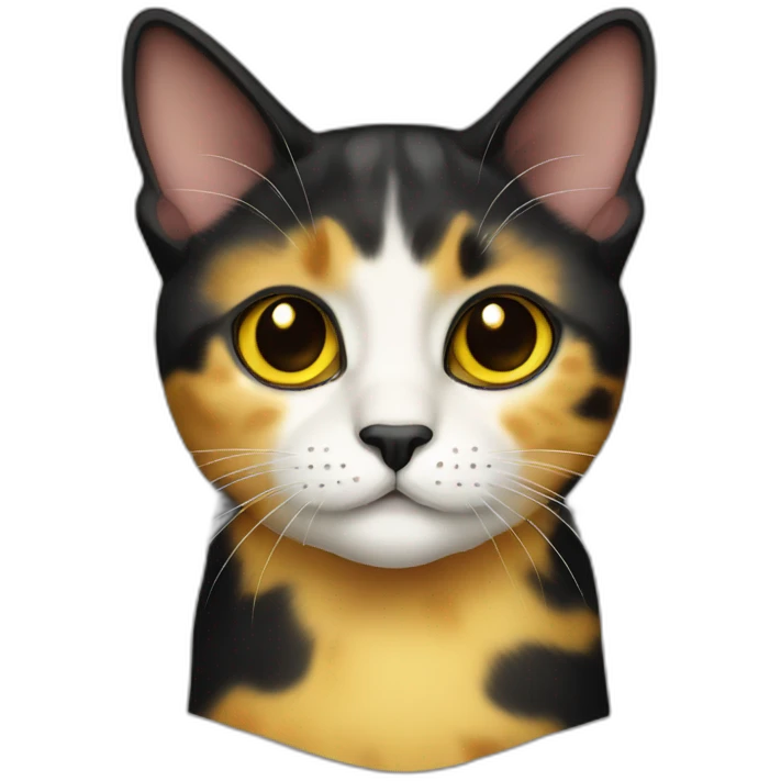 Half yellow half black tortoiseshell cat emoji
