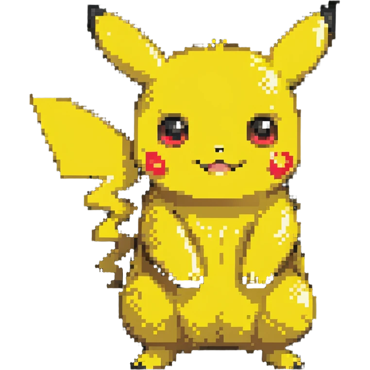 Pikachu, yellow electric pokemon with red cheeks emoji