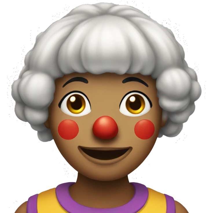 Round clown lady with bangs emoji