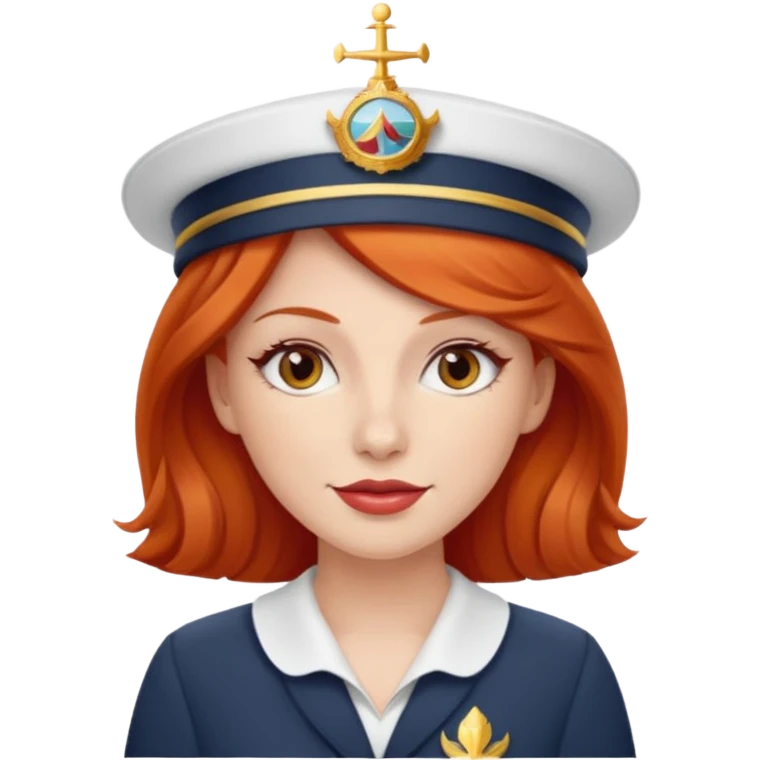 cruise emoji with a red headed woman emoji