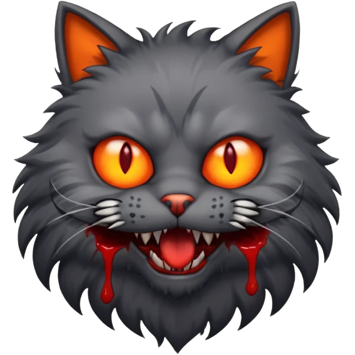 scary cannibal cat emoji