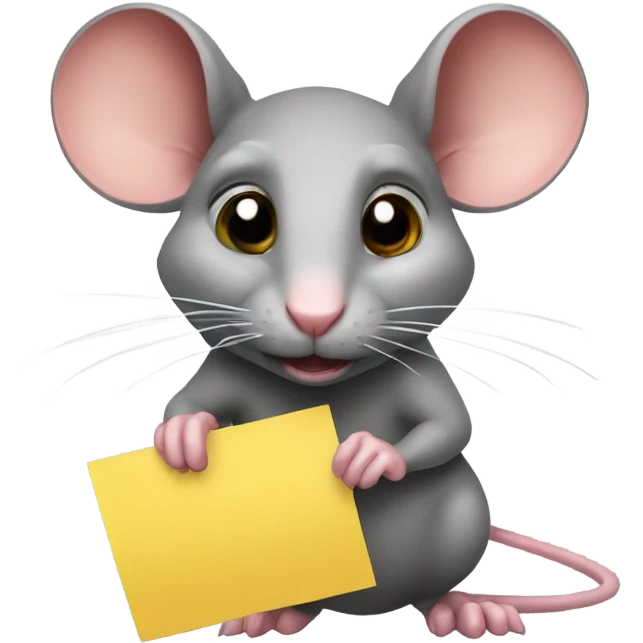 A rat holds a sign with the inscription "ТЫ" emoji