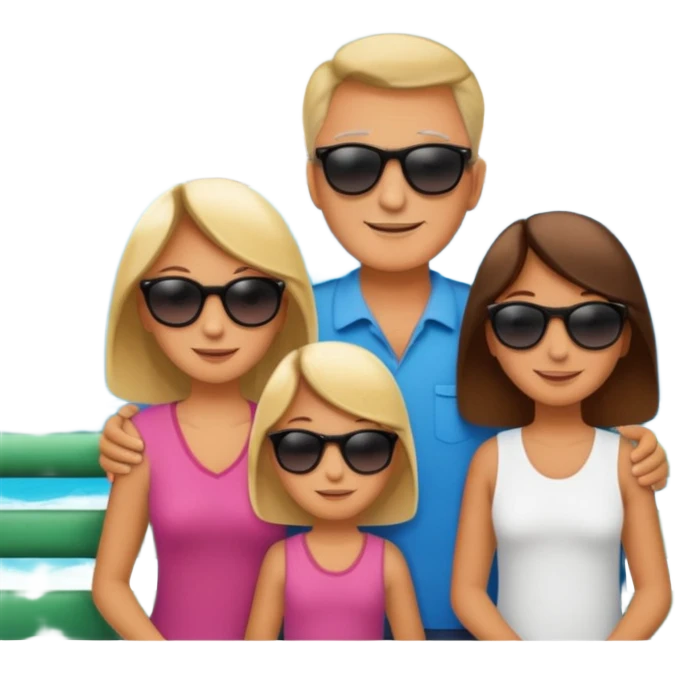 Family in cruise emoji