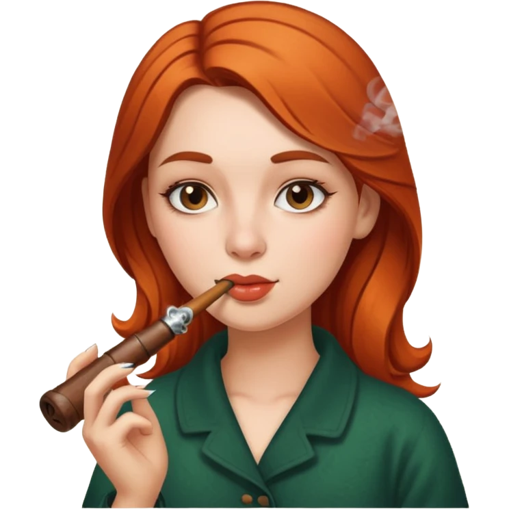 Hot girl smoking a pipe emoji
