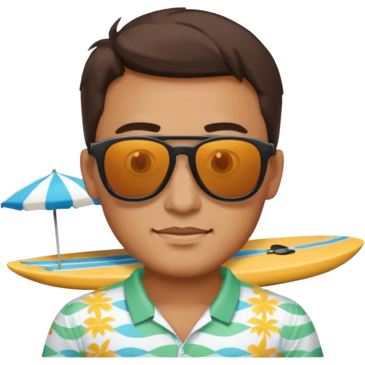 man with sunglasses and beachwear emoji