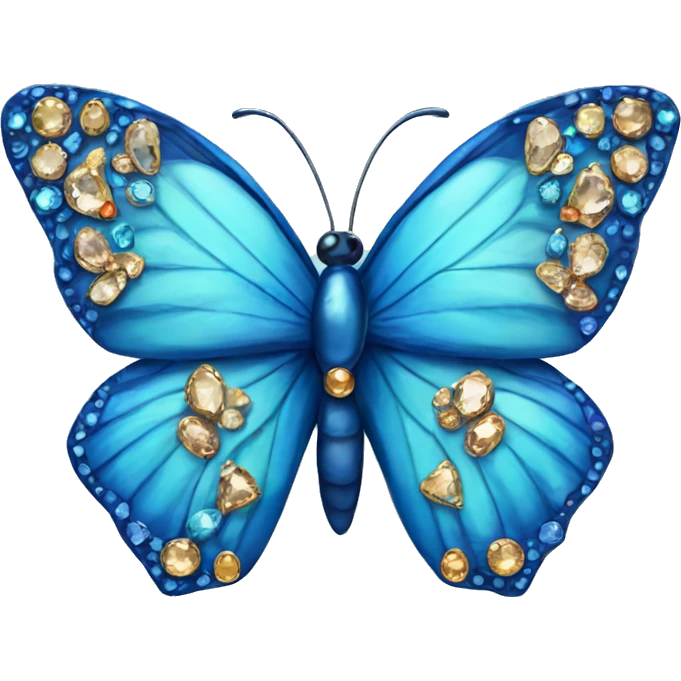 Blue butterfly with gems emoji