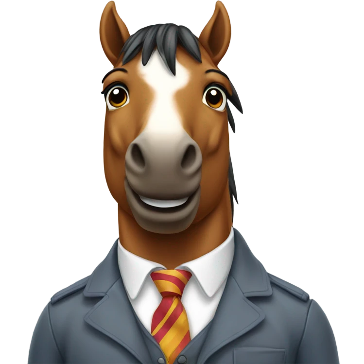 Horse wearing a tie emoji