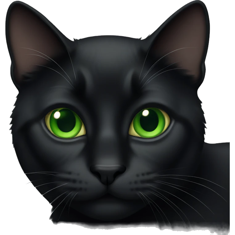 Black cat with green eyes emoji