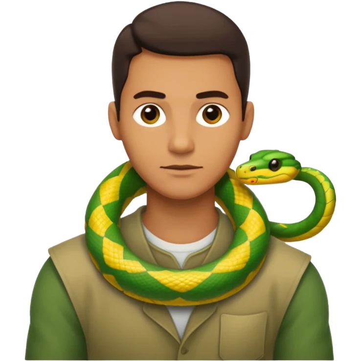 man with snake on shoulders emoji