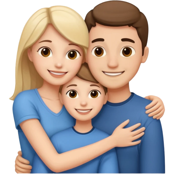 a loving couple and a friend emoji