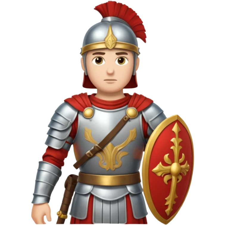roman soldier fullbody with silver armos and without weapons emoji