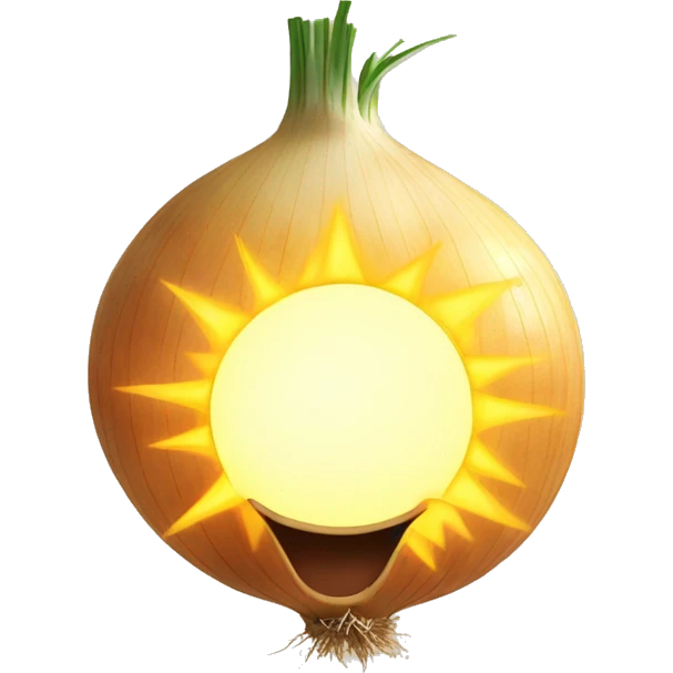 onion as the sun in the sky emoji
