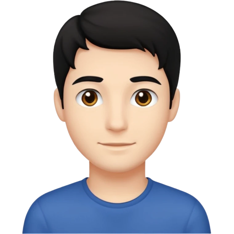 young man dark black hair emoji