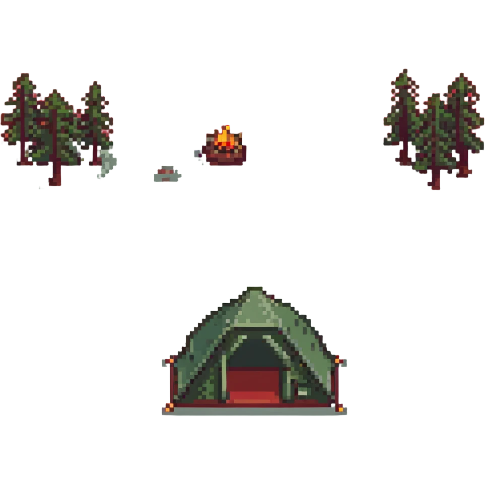 green camping tent emoji
