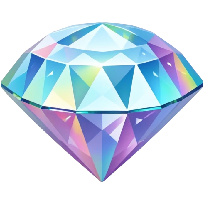 Holographic iridescent Glittery 3D diamond emoji