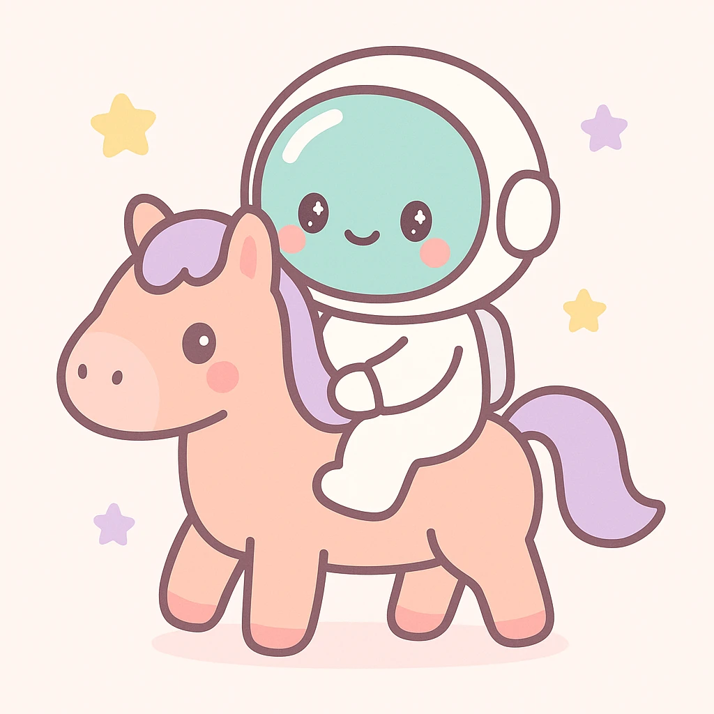 astronaut on horseback with stars in background emoji