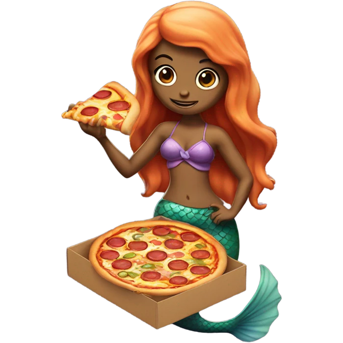 Mermaid holding a pizza emoji