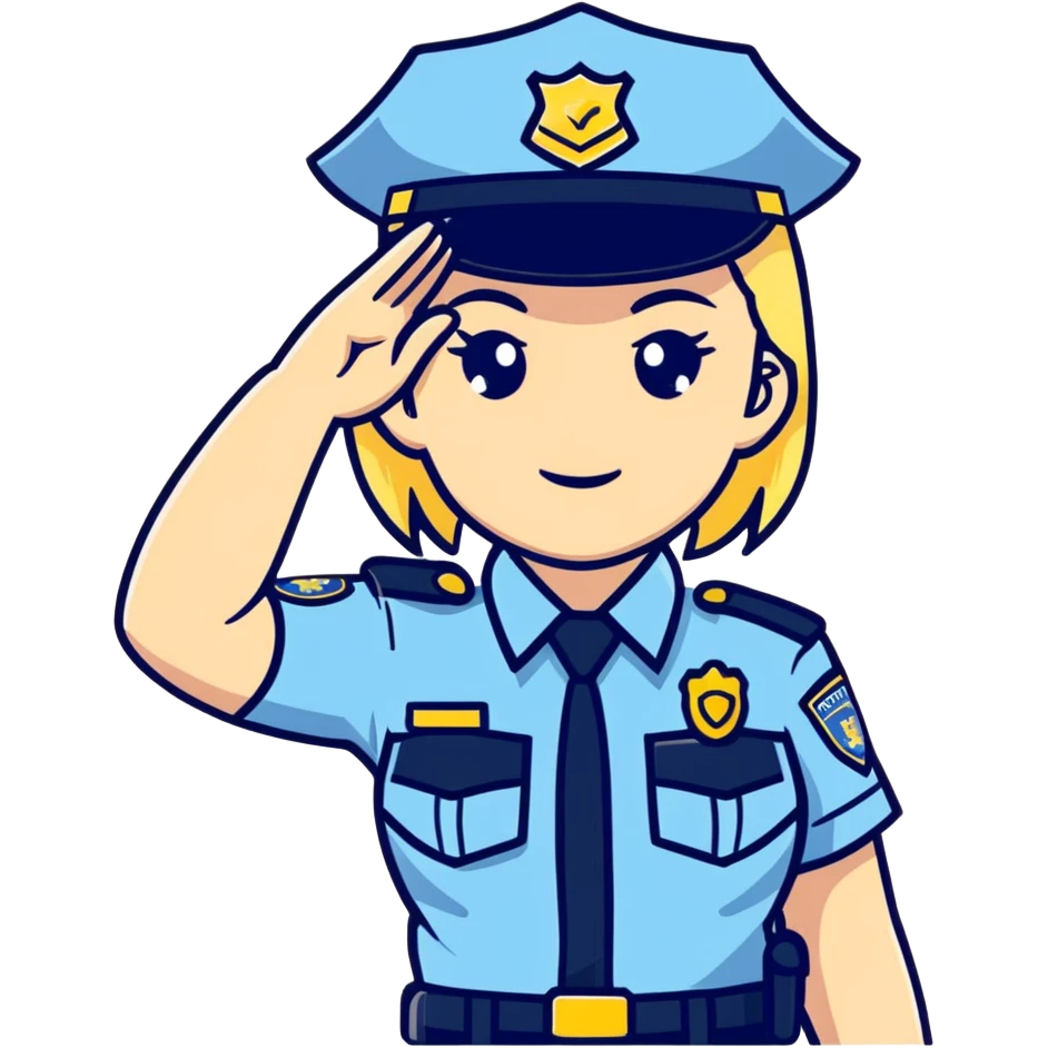 Blonde female police officer saluting  emoji