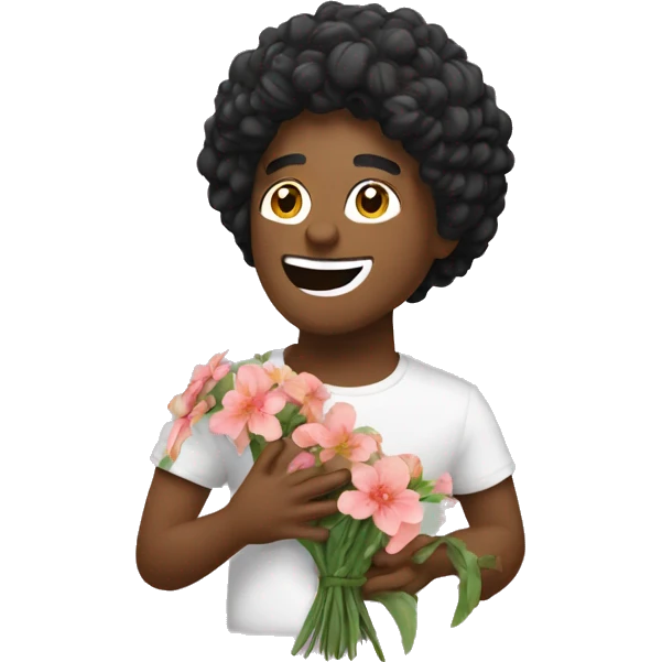 Cantante con fiori emoji