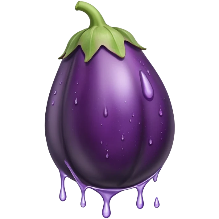 An eggplant leaking emoji