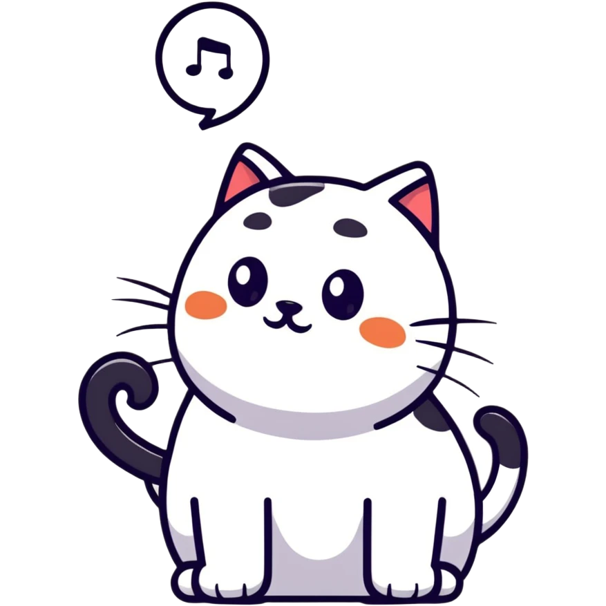 Странный кот смотрит вверх слушает звуки символы  emoji