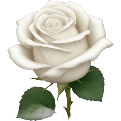 white rose with no leaves emoji